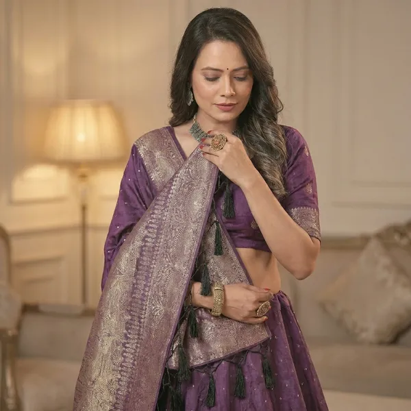 Purple_Banarasi_Silk_Zari_Woven_Lehenga_For_Women