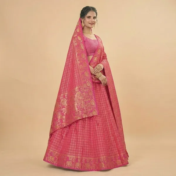 Pink_Banarasi_Silk_Golden_Zari_Woven_Lehenga_Choli_For_Women