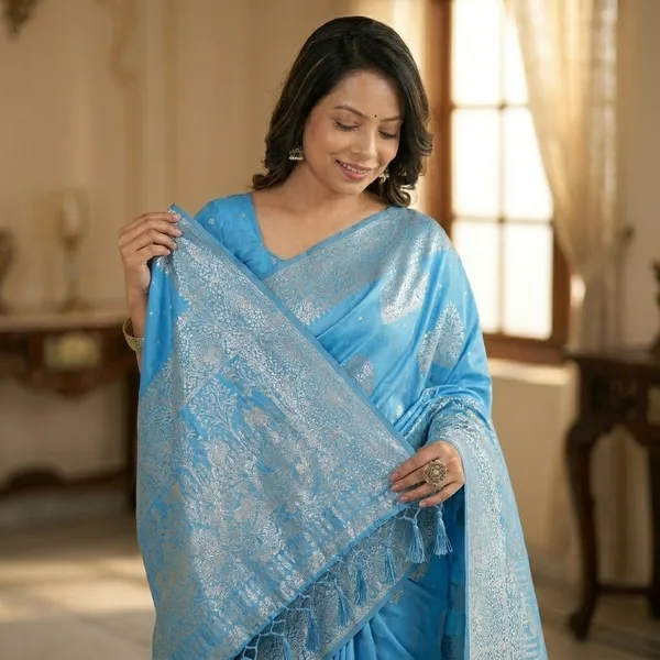 Sky_Blue_Banarasi_Silk_Zari_Woven_Saree_For_Women