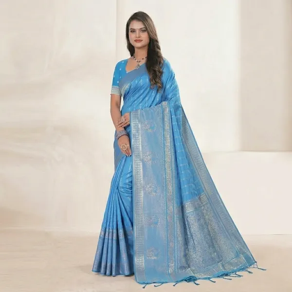 Sky_Blue_Silk_Silver_Zari_Woven_Saree_For_Women