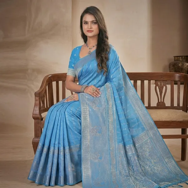 Sky_Blue_Silk_Silver_Zari_Woven_Saree_For_Women