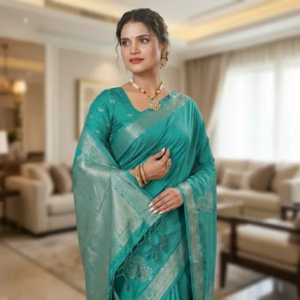 Turquoise_Silk_Silver_Zari_Woven_Saree_For_Women
