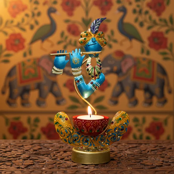 Multicolor_Metal_Krishna_Tealight_Holder