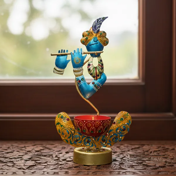 Multicolor_Metal_Krishna_Tealight_Holder