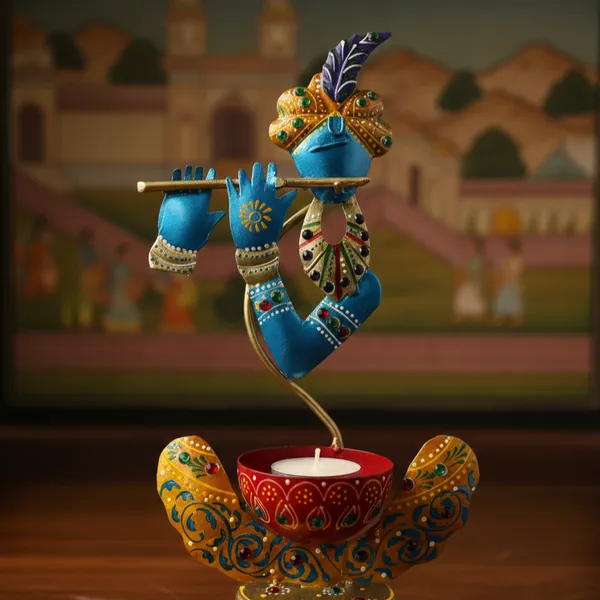 Multicolor_Metal_Krishna_Tealight_Holder