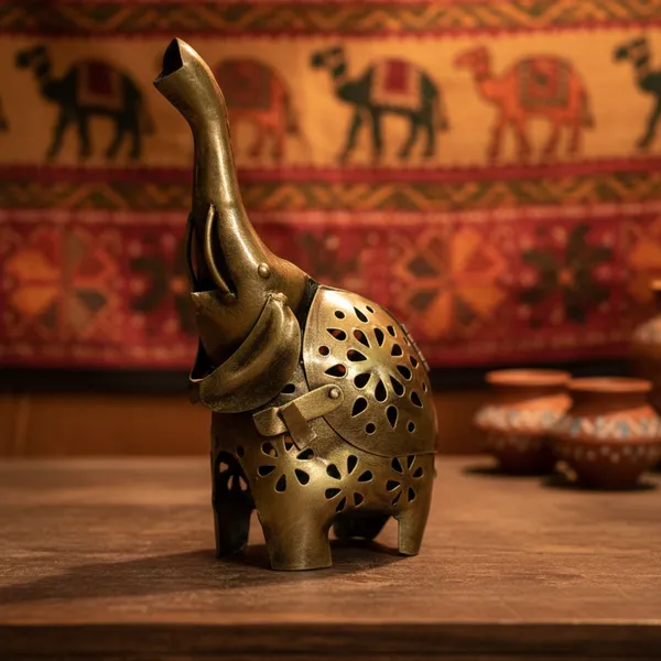 Golden_Handcrafted_Metal_Elephant_Tea_Light_Holder_For_Home_Decoration_And_Gift