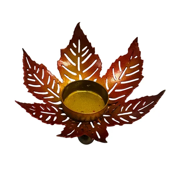 Copper_Handcrafted_Metal_Leaf_Tea_Light_Holder_For_Home_Decoration_And_Gift