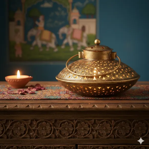 Golden_Handcrafted_Metal_Handi_Tea_Light_Holder_For_Home_Decoration_And_Gift