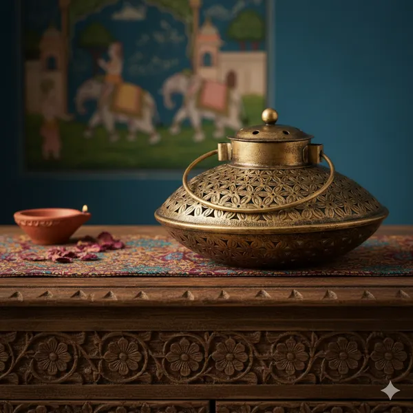 Golden_Handcrafted_Metal_Handi_Tea_Light_Holder_For_Home_Decoration_And_Gift
