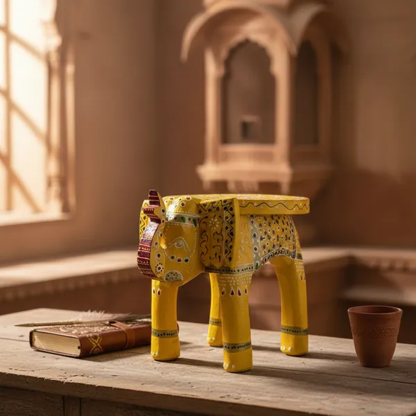Yellow_Wooden_Elephant_Stool_Design_For_Home_Decor_And_Gifts_Decorative_Showpiece