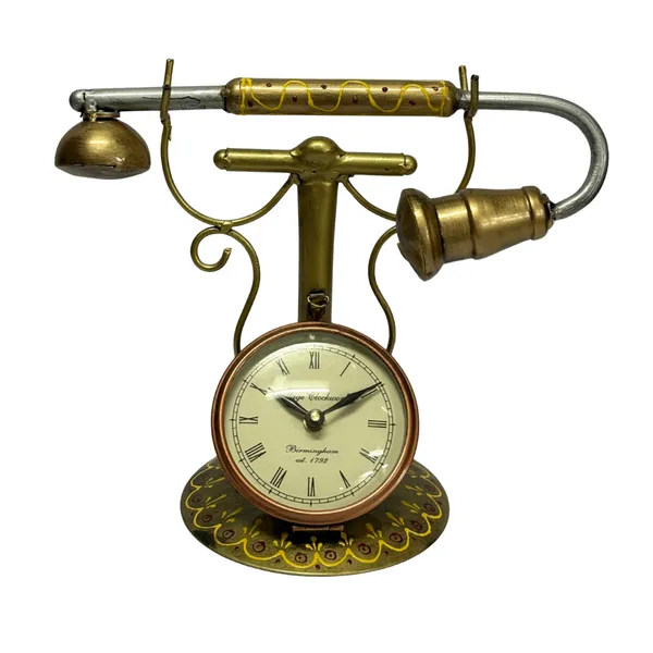 Golden_Analog_Telephone_Clock_For_Home_Decor