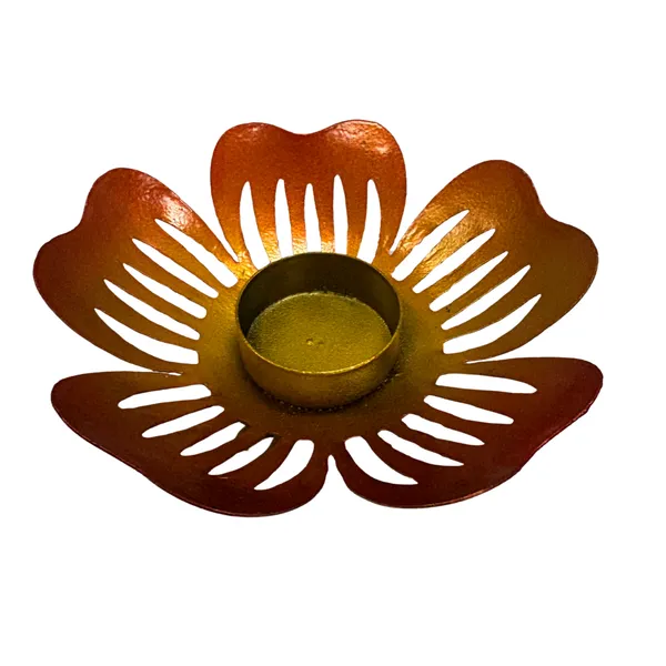 Yellow_And_Red_Handcrafted_Metal_Leaf_Tea_Light_Holder_For_Home_Decoration_And_Gift