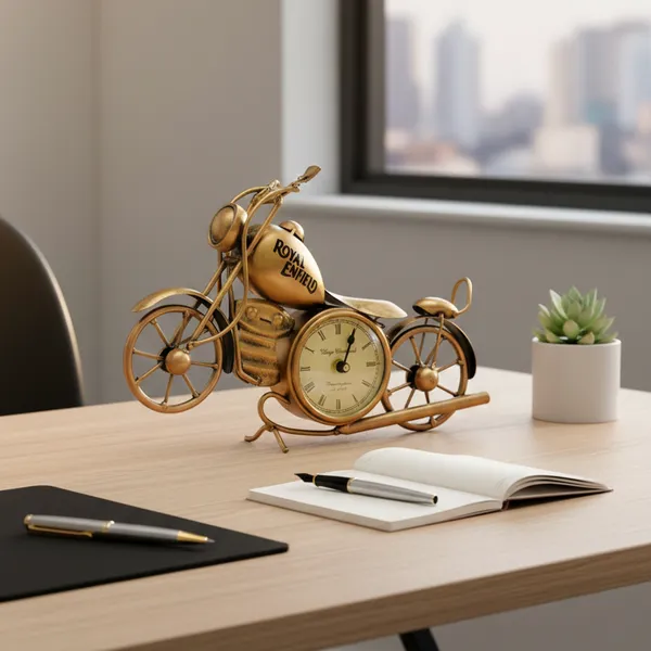 Golden_Analog_Bike_Clock_For_Home_Decor