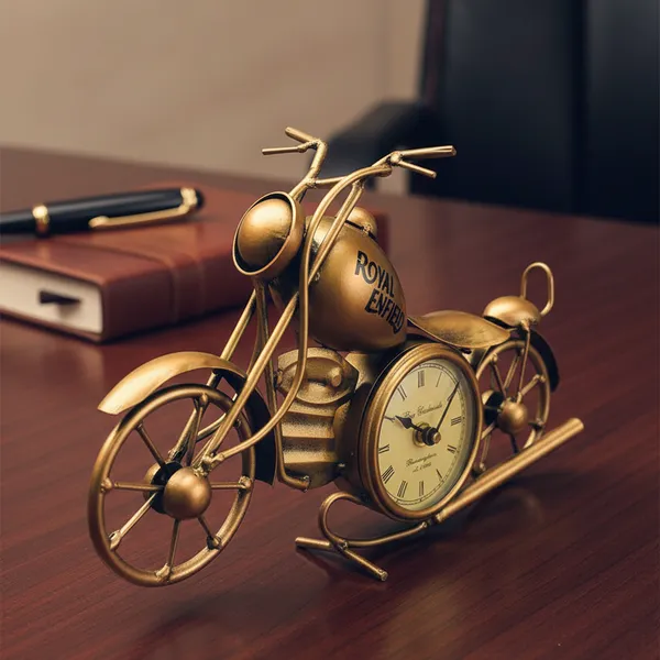 Golden_Analog_Bike_Clock_For_Home_Decor