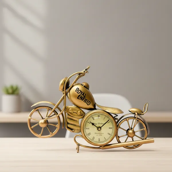 Golden_Analog_Bike_Clock_For_Home_Decor