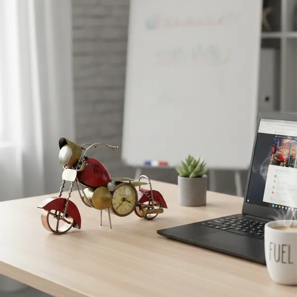 Red_And_Golden_Analog_Bike_Clock_For_Home_Decor
