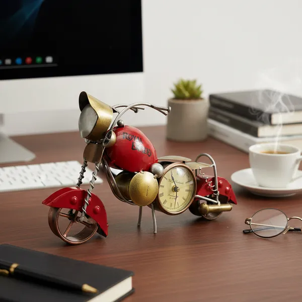 Red_And_Golden_Analog_Bike_Clock_For_Home_Decor
