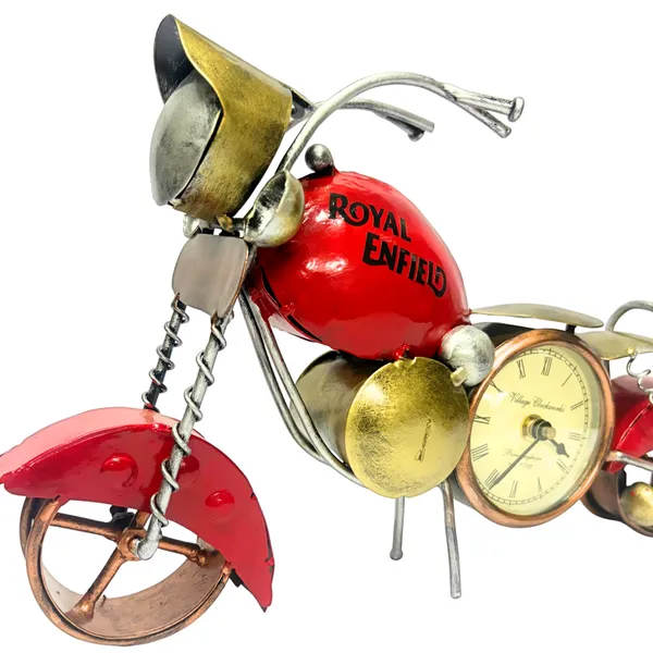 Red_And_Golden_Analog_Bike_Clock_For_Home_Decor