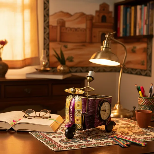 Multicolor_Analog_Auto_Rickshaw_Clock_Pen_Holder