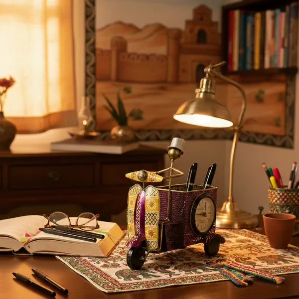 Multicolor_Analog_Auto_Rickshaw_Clock_Pen_Holder