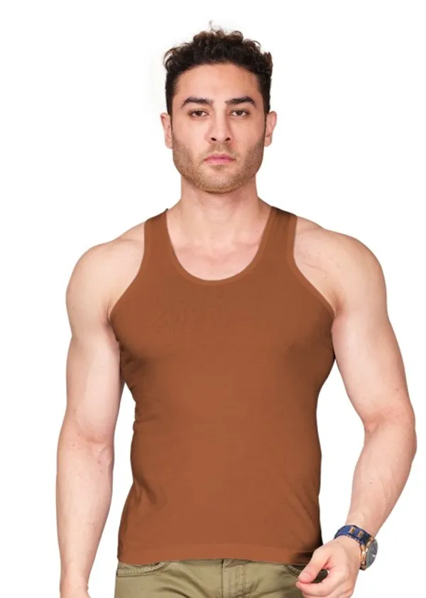 Brown_100%_Cotton_Sleeveless_Vest_Tank_Top_For_Men