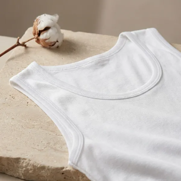 White_100%_Cotton_Sleeveless_Vest_For_Men