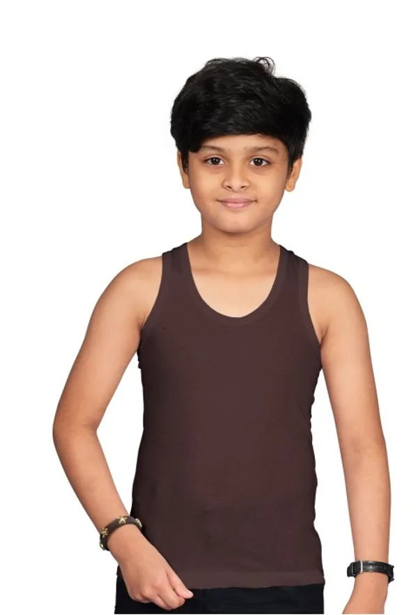 Coffee_100%_Cotton_Sleeveless_Vest_For_Boys