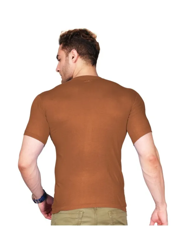 Brown_100%_Cotton_Short_Sleeve_T_Shirt_For_Men