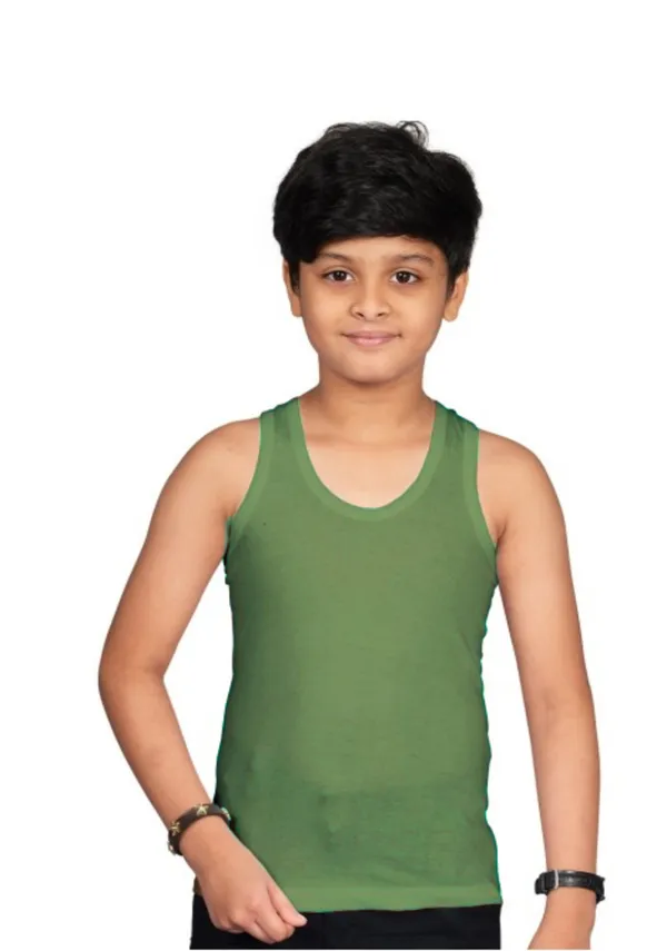 Green_100%_Cotton_Sleeveless_Vest_For_Boys