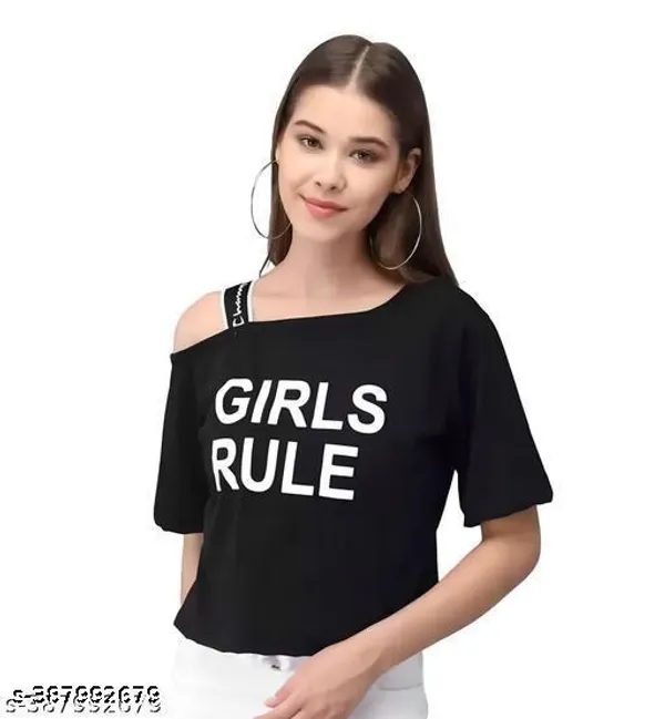 White_And_Black_Cotton_T_Shirt_For_Women