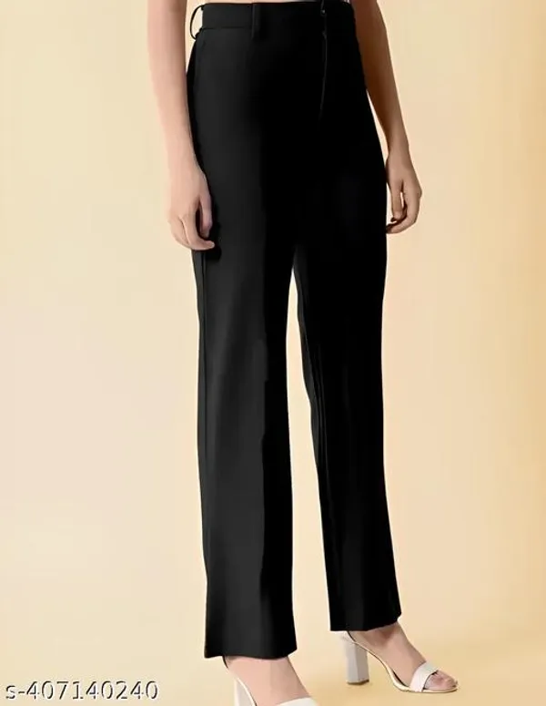 Black_Cotton_Lycra_Pants_For_Women