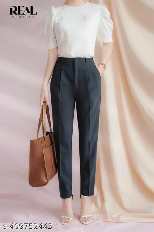 Black_Cotton_Lycra_Formal_Pants_For_Women