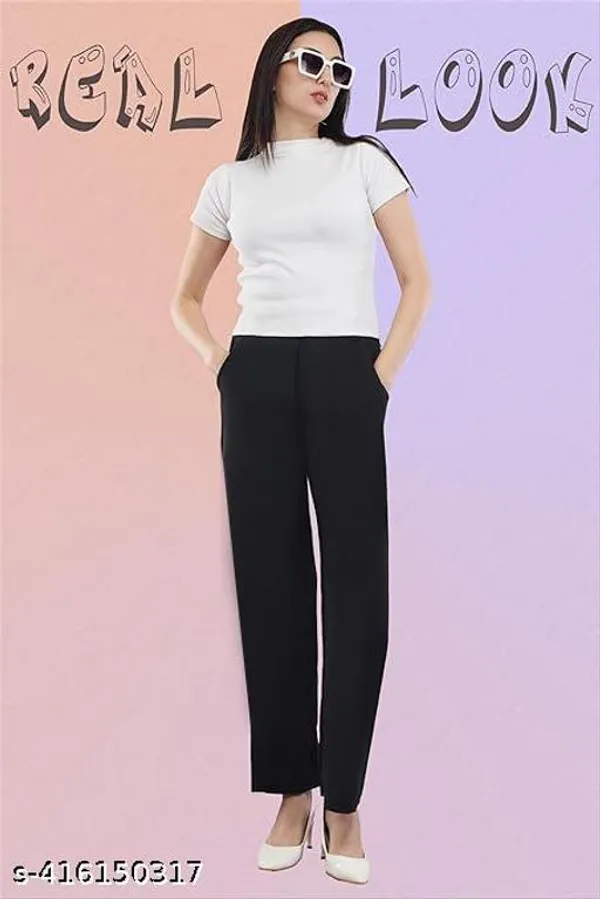 Black_Cotton_Flare_Pants_For_Women