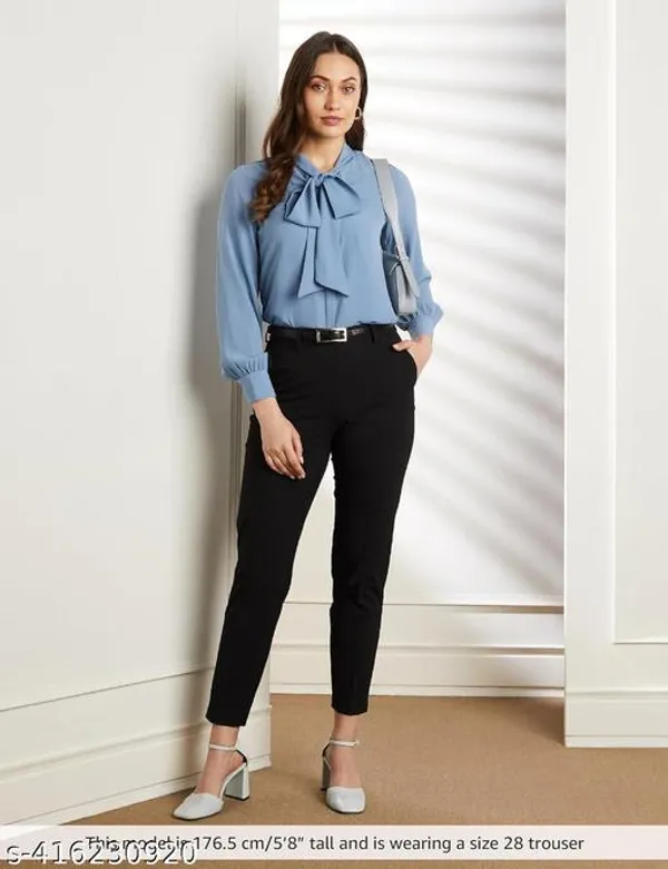 Black_Cotton_Lycra_Formal_Pants_For_Women