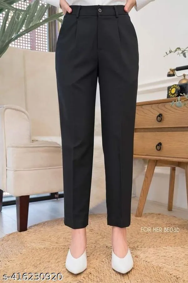 Black_Cotton_Lycra_Formal_Pants_For_Women