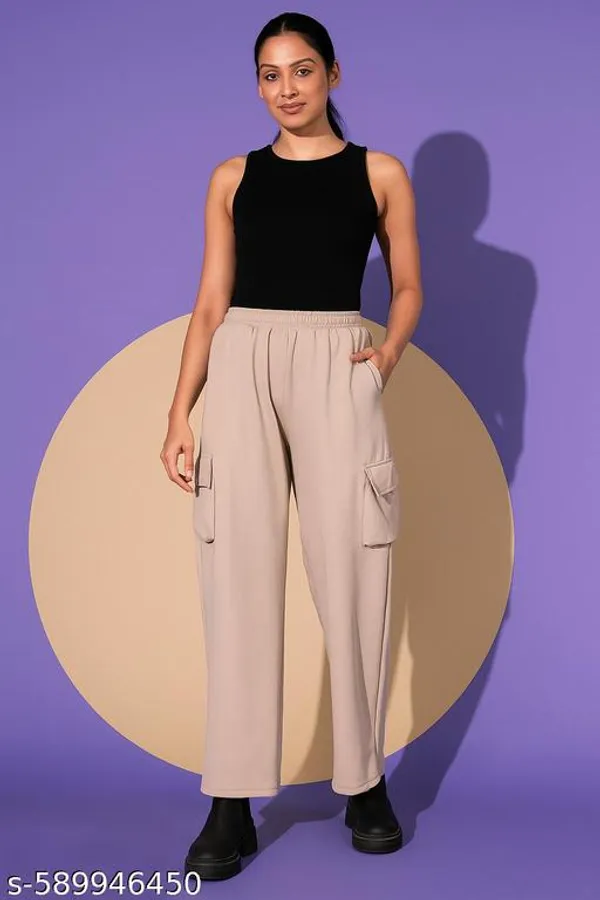 Beige_Cotton_Linen_Cargo_Pants_For_Women