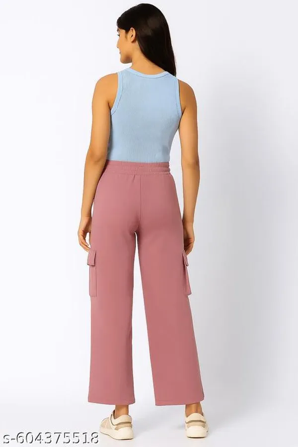 Blush_Pink_Poly_Cotton_Cargo_Pants_For_Women