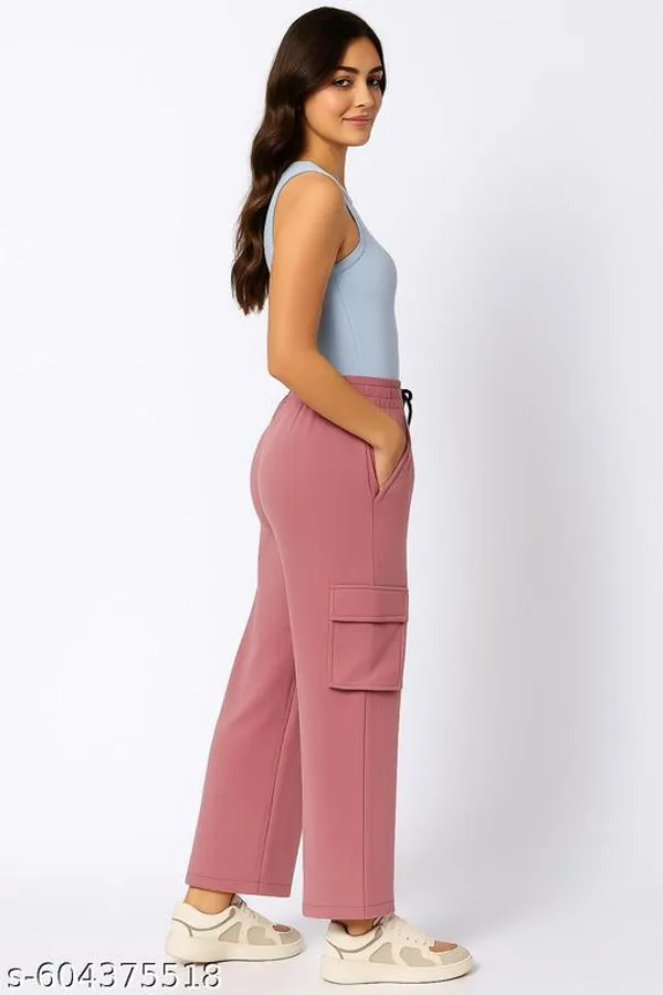 Blush_Pink_Poly_Cotton_Cargo_Pants_For_Women