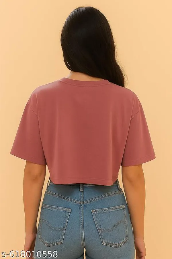 Maroon_Cotton_Crop_T_Shirt_For_Women