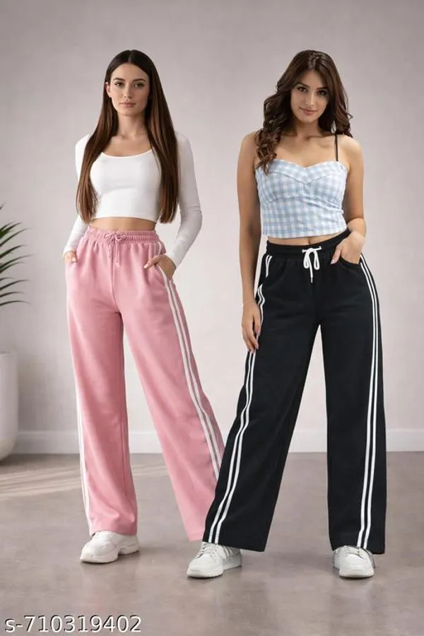 Pack_Of_2_Black_And_Pink_Poly_Cotton_Track_Pants_For_Women