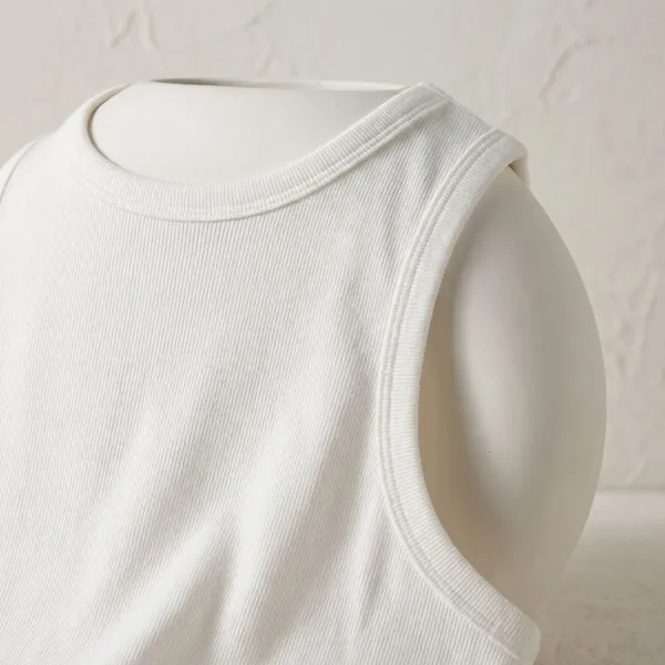 White_Polycotton_Crop_Top_For_Women