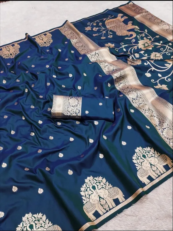 Navy_Blue_Gajraj_Royale_Banarasi_Silk_Saree