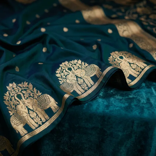 Navy_Blue_Gajraj_Royale_Banarasi_Silk_Saree