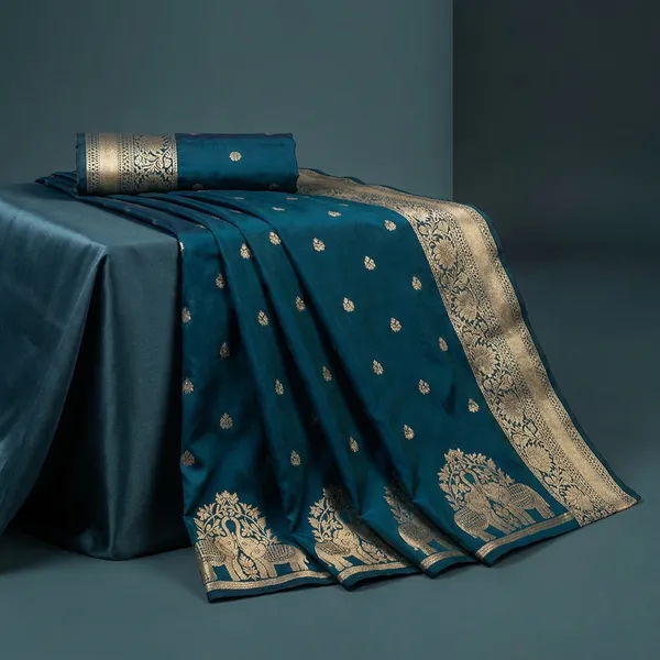 Navy_Blue_Gajraj_Royale_Banarasi_Silk_Saree