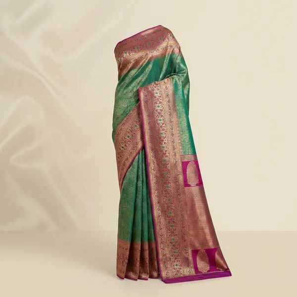 Pink_and_Green_Zarika_Art_Elegance_Banarasi_Saree