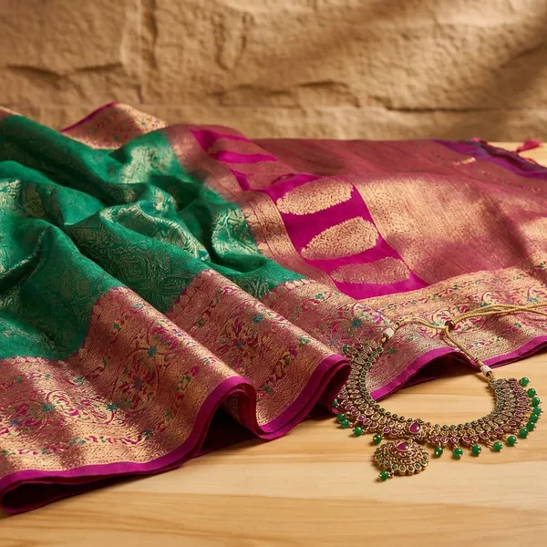 Pink_and_Green_Zarika_Art_Elegance_Banarasi_Saree