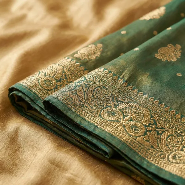 Green_Stellar_Shimmer_Swarovski_Silk_Saree