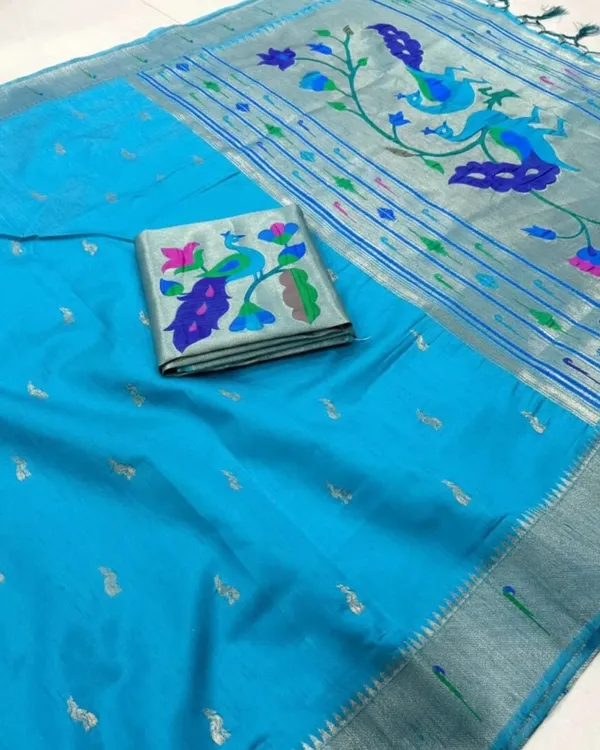 Sky_Blue_Zariya_Rajwada_Silk_Saree
