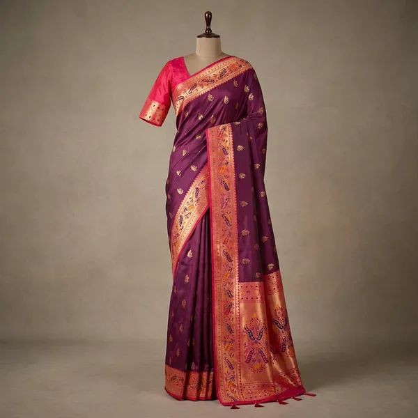 Purple_Noor_Rangvati_Wedding_Silk_Saree