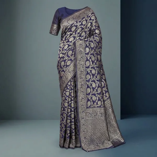 Navy_Blue_Veda_Zari_Legacy_Banarasi_Saree